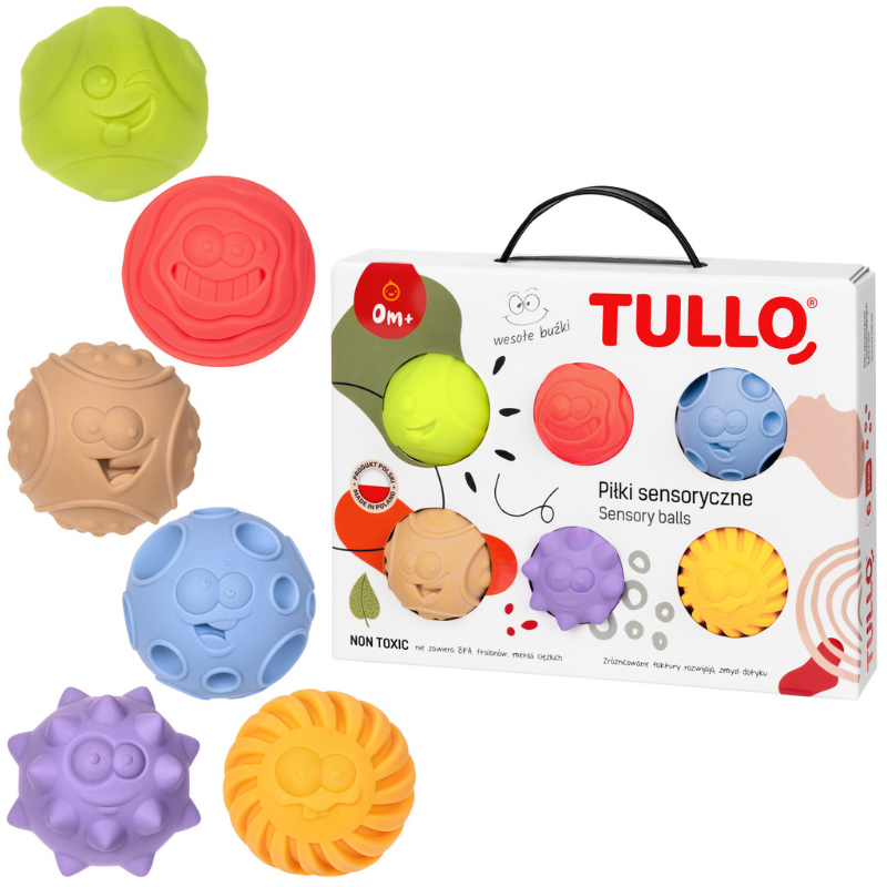 Sensoriniai kamuoliukai 0+ TULLO 6 vnt.